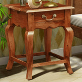Classic Bedside Cabinet with Single Drawer Storage-Wooden Crest