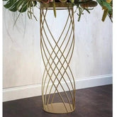 Modern Spiral Plant Stand with Geometric Design-Wooden Crest