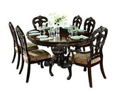 Handicrafts Stylish Look Sheesham Wood Round Shape Dining Table +Chair 6 Seater-Wooden Crest