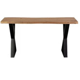 Industrial Live Edge Console Table with X-Frame Base-Wooden Crest