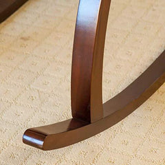 Handicraft Hand Carved Rocking Chair – Sheesham Wood, Walnut Finish-Wooden Crest