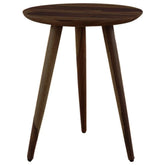 Mid-Century Tripod Round Side Table with Tapered Legs-Wooden Crest