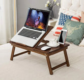 Foldable Wooden Laptop Desk Tray with Drawer – Breakfast & Study Table