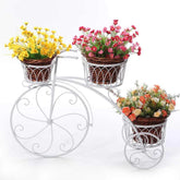 Vintage Bicycle Plant Stand with Three Display Tiers-Wooden Crest