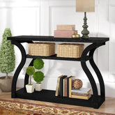 Art Deco Console Table with Curved Frame Design-Wooden Crest