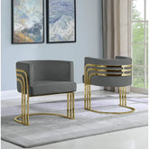 Wide Velvet Large Barrel Chair-Wooden Crest