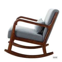 Boynton Rocking Chair – Modern Mid-Century Design with Soft Foam Cushion-Wooden Crest