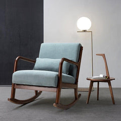 Boynton Rocking Chair – Modern Mid-Century Design with Soft Foam Cushion-Wooden Crest