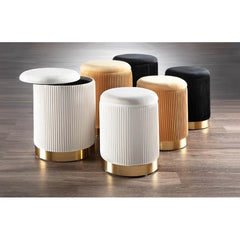 Callum Velvet Round Storage Ottoman (Set of 2)-Wooden Crest