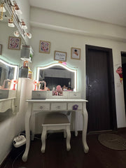 Hayword Vanity Dressing Table Design with Drawers-Wooden Crest