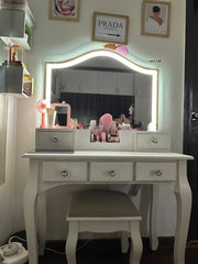 Hayword Vanity Dressing Table Design with Drawers-Wooden Crest