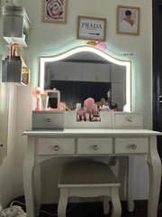 Hayword Vanity Dressing Table Design with Drawers-Wooden Crest