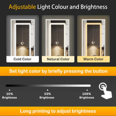 Kenia Full View Vanity Dressing Table with Mirror, Lights, and Storage-Wooden Crest