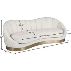 Velvet Curved Sofa - Luxurious and Elegant Seating for Modern Living Rooms-Wooden Crest