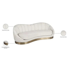 Velvet Curved Sofa - Luxurious and Elegant Seating for Modern Living Rooms-Wooden Crest