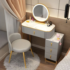 Modern Glam Vanity Dressing Table with Drawer-Wooden Crest