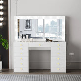 Looks Vanity Dressing Table with Mirror & Lights-Wooden Crest