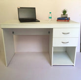 White Computer Desk Home/Office Storage Utility Table By Wooden Crest