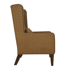 Diane Brown Wing Chair-Wooden Crest