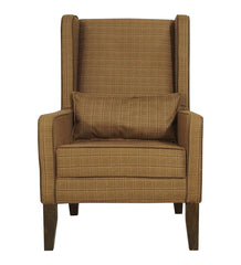 Diane Brown Wing Chair-Wooden Crest