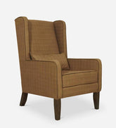 Diane Brown Wing Chair-Wooden Crest