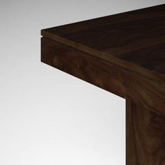 Sheesham Wood Dining Set Six Seater with Bench in Walnut Finish-Wooden Crest