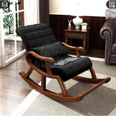 Handcrafted Teak Wood Rocking Chair – Black-Wooden Crest