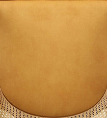 Teak Wood Arm Chair with Walnut Finish-Wooden Crest