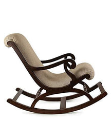 Fritto Rocking Chair – Walnut Color-Wooden Crest
