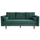 Velvet 3 Seater Sofa – Forest Green | Wooden Crest