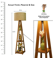 Floor lamp for home decoration floor lamp for living room Bedroom Office (beige, dark brown)-Wooden Crest