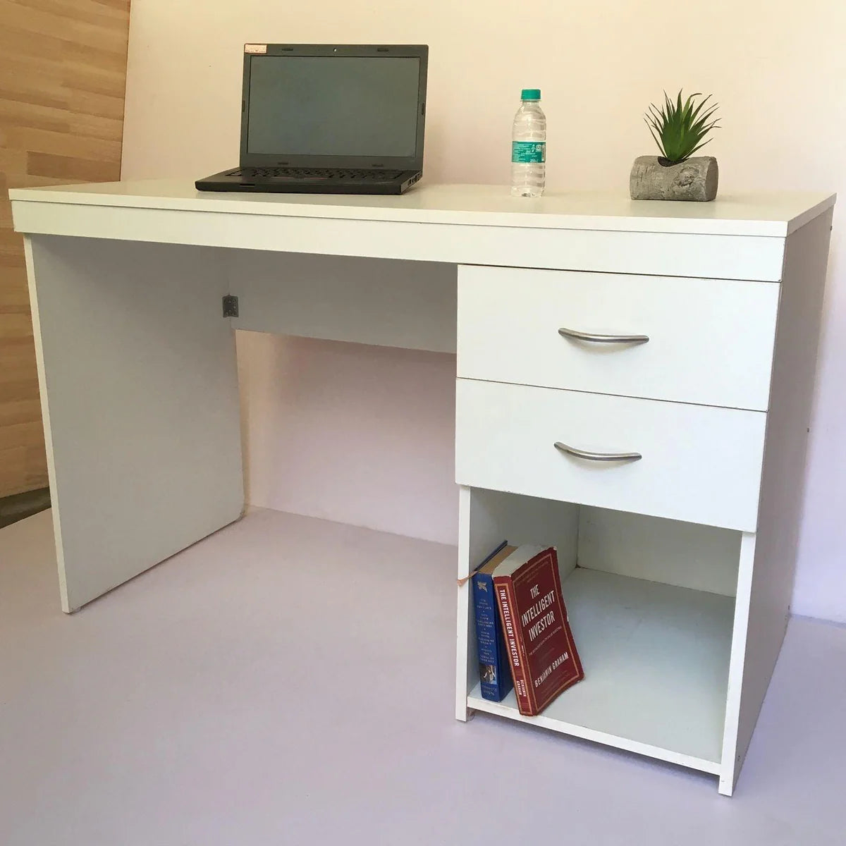 White Computer Desk Home/Office Storage Utility Table By Wooden Crest