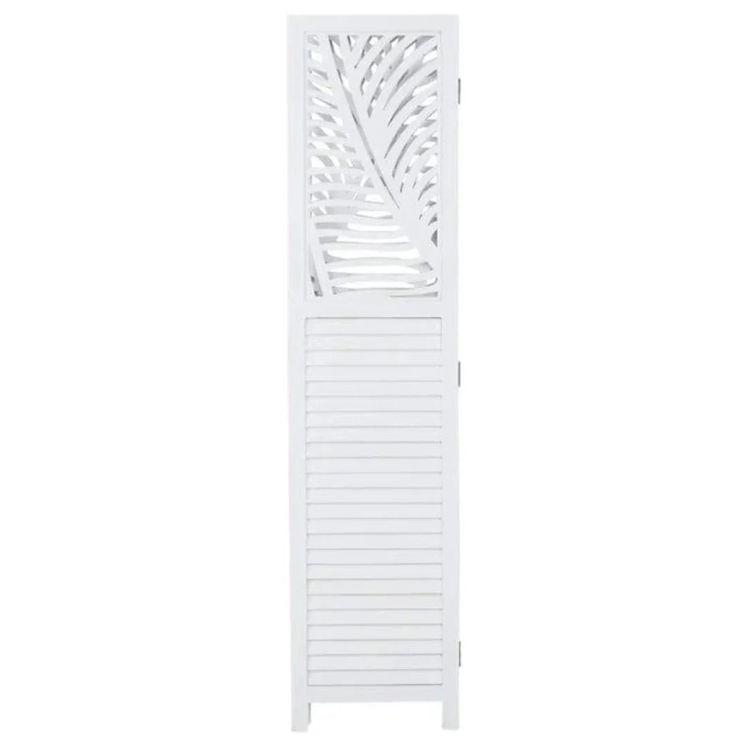 Modern Three-Panel Room Divider with Palm Leaf Design