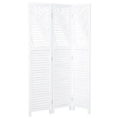 Modern Three-Panel Room Divider with Palm Leaf Design