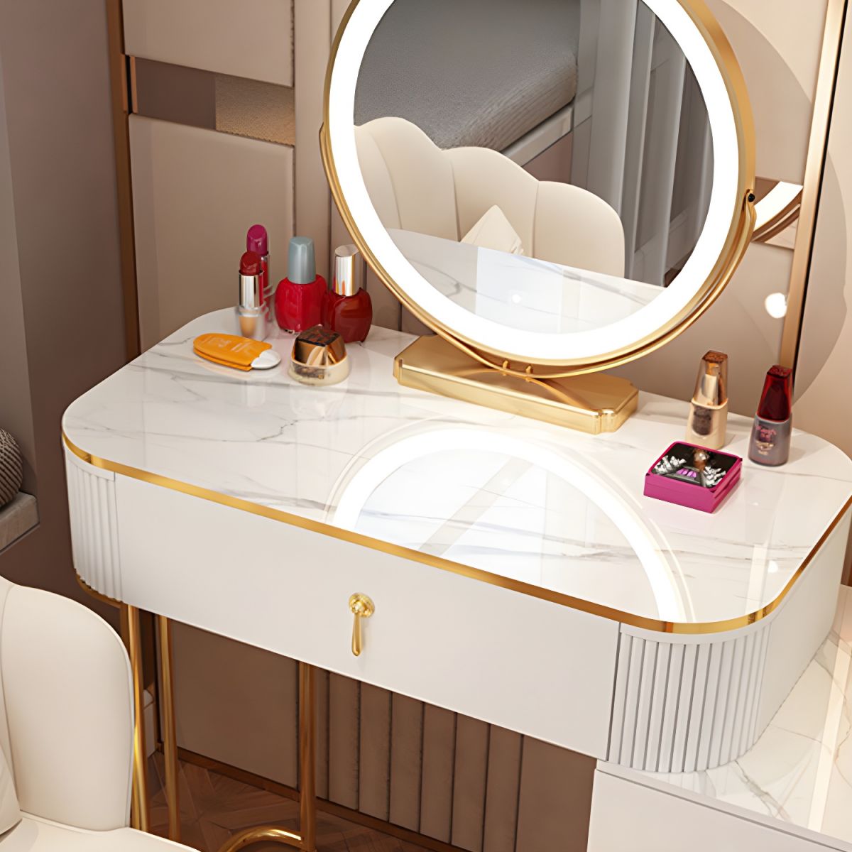 Modern Glam Vanity Dressing Table with Drawer