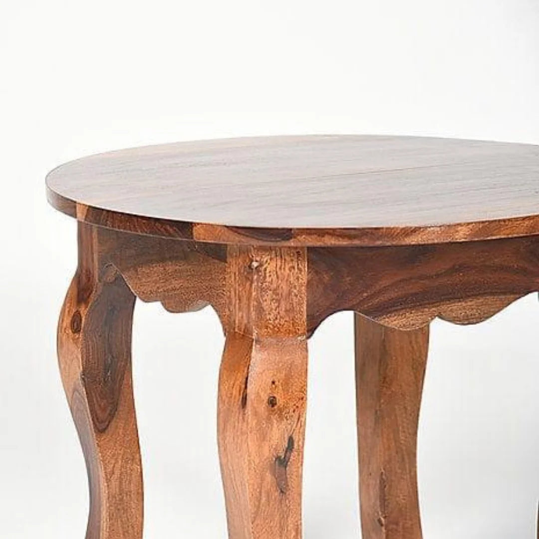 French Provincial Round Side Table with Cabriole Legs