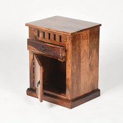 Traditional Bedside Cabinet with Ventilated Top Panel-Wooden Crest