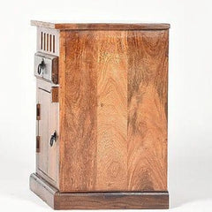 Traditional Bedside Cabinet with Ventilated Top Panel-Wooden Crest