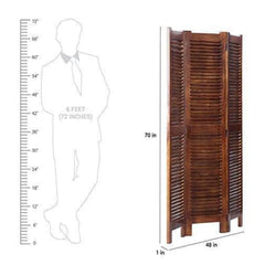 Imperial Three-Panel Room Divider with Louvered Design