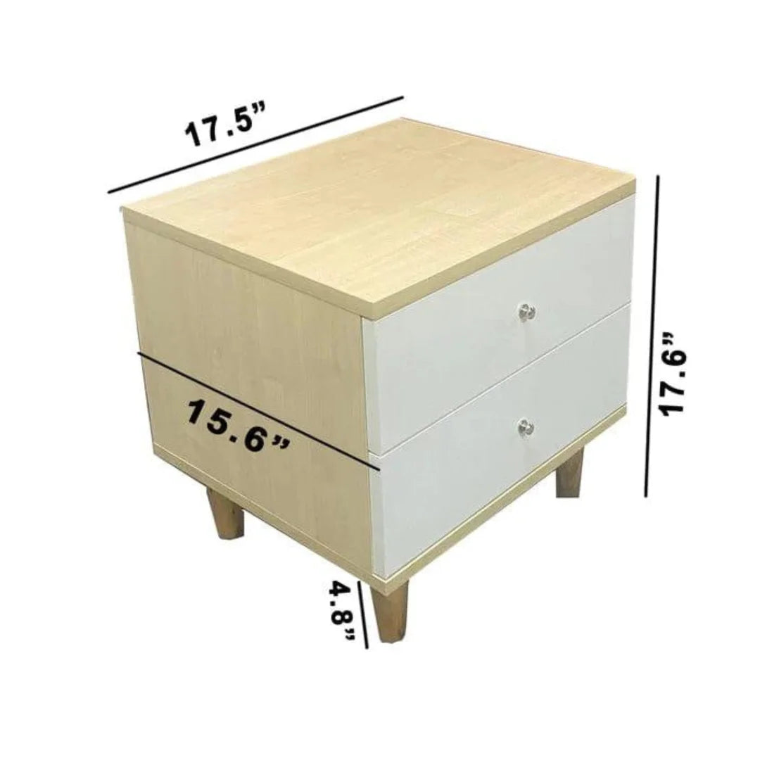 Scandinavian Multi-Drawer Side Table with Wooden Legs