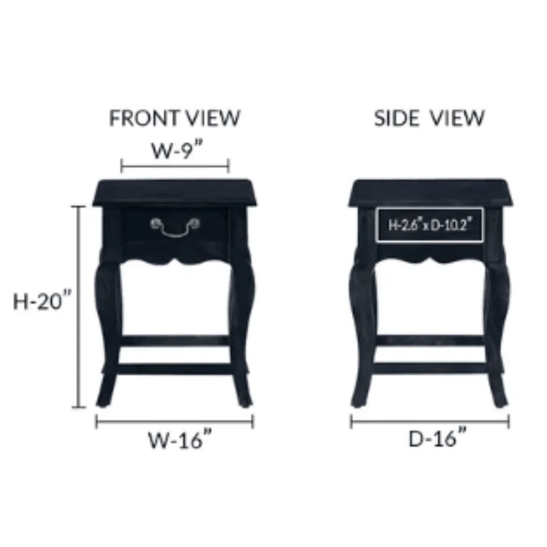 Classic Bedside Cabinet with Single Drawer Storage