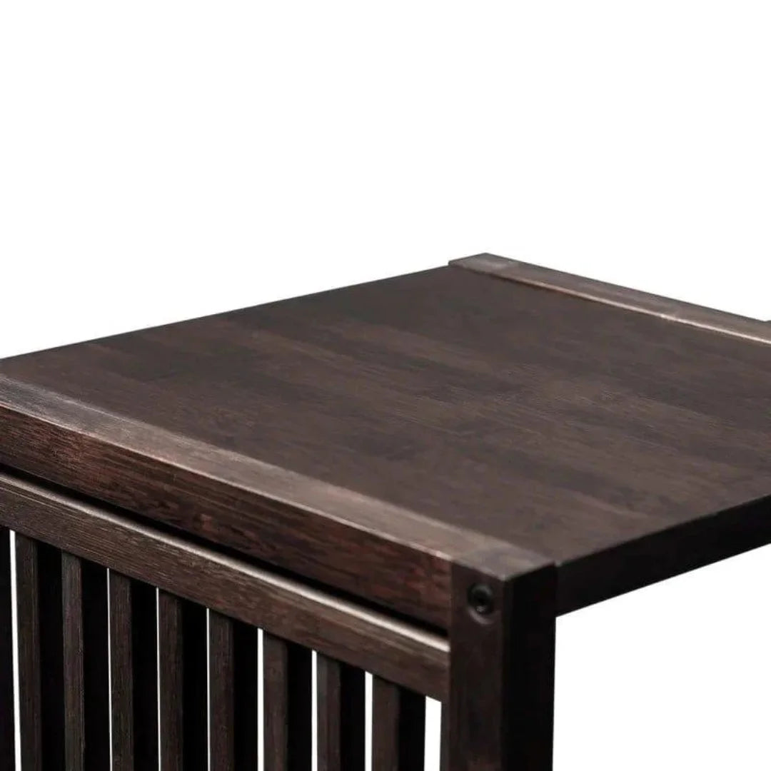 Modern Three-Tier Bamboo Plant Stand with Vertical Slats-Wooden Crest