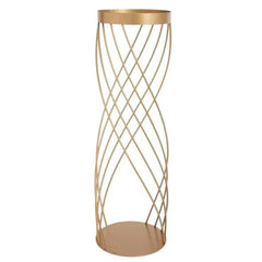 Modern Spiral Plant Stand with Geometric Design-Wooden Crest