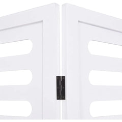 Palatial Six-Panel Room Divider with Lotus Fan Design-Wooden Crest
