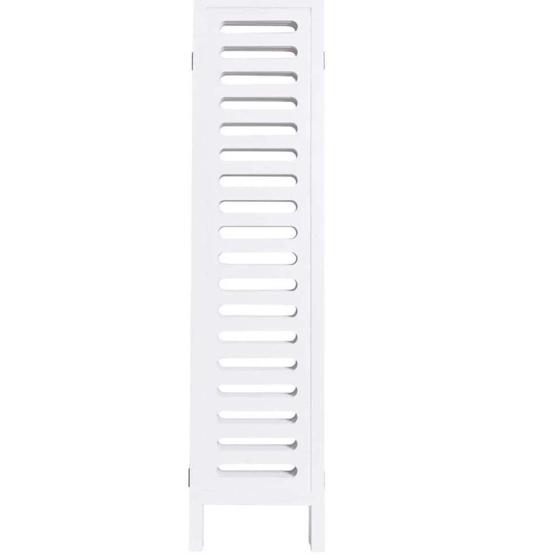 Palatial Six-Panel Room Divider with Lotus Fan Design-Wooden Crest