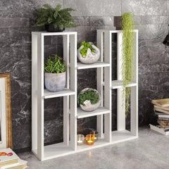 Modern Nine-Shelf Display Unit with Staggered Design