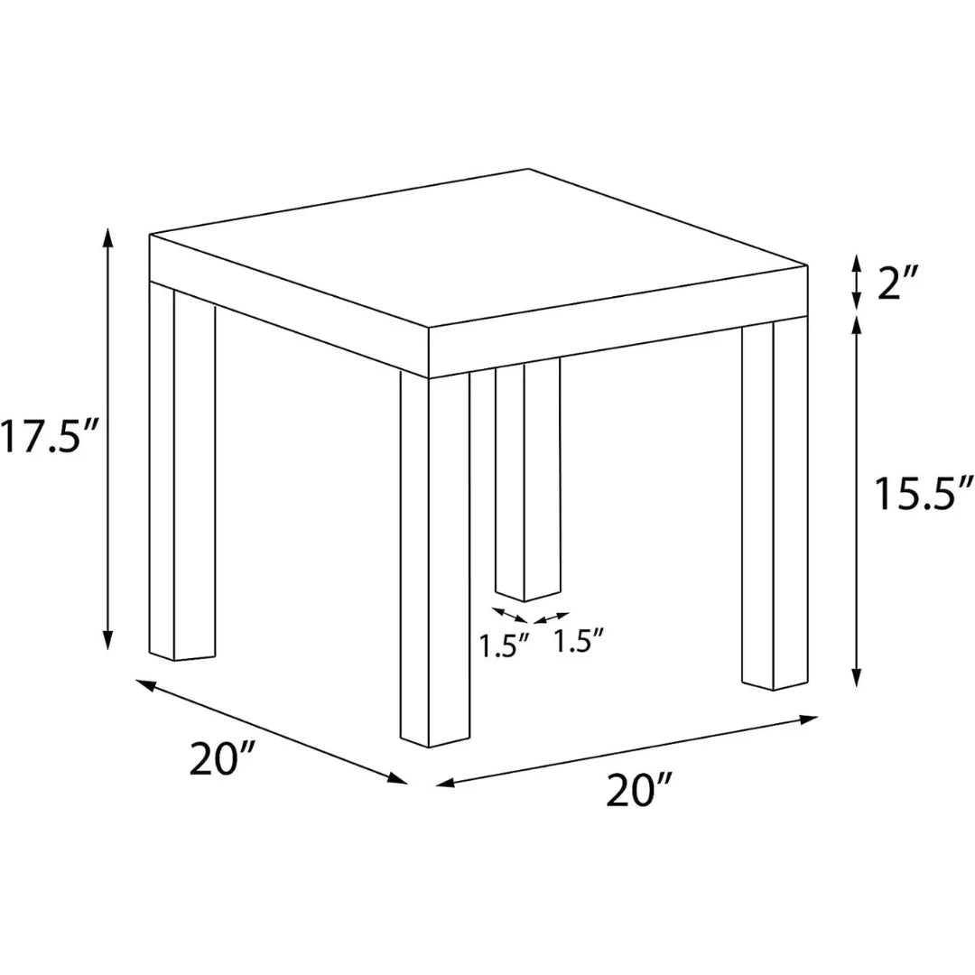 Modern Parsons End Table with Square Design