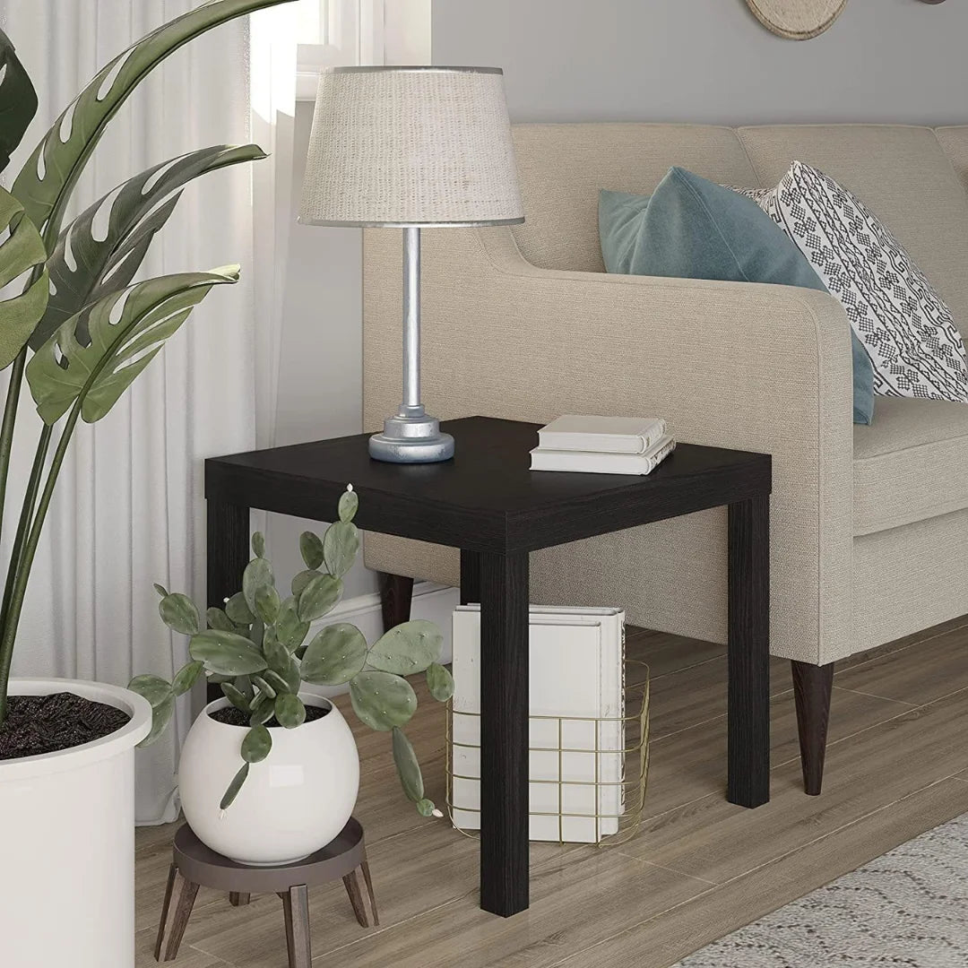 Modern Parsons End Table with Square Design