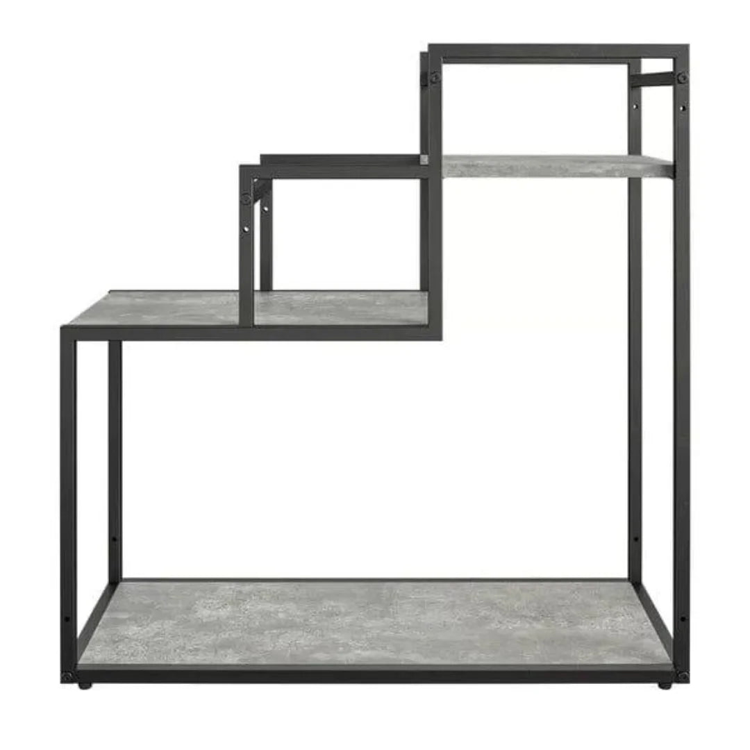 Modern Three-Tier Plant Stand with Stepped Design-Wooden Crest