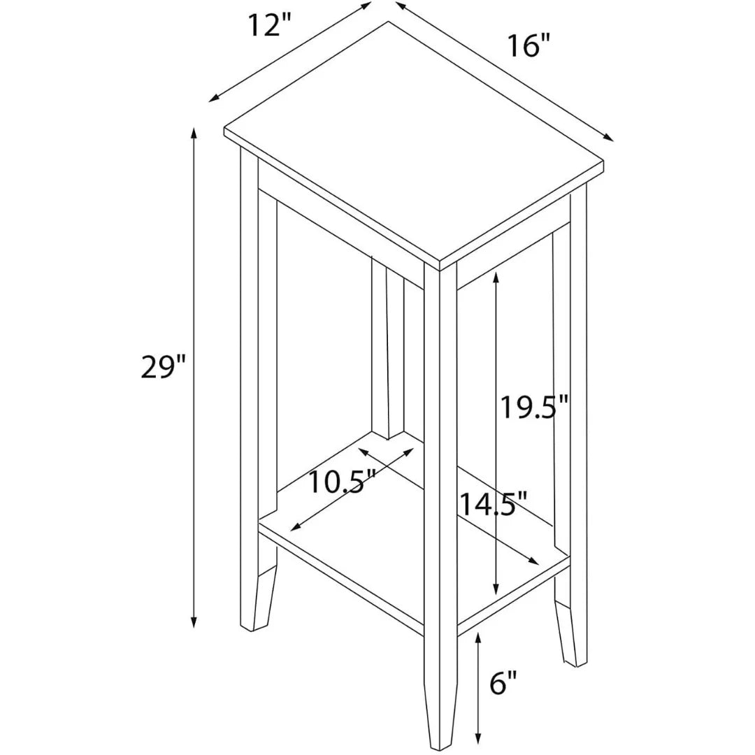 Traditional Tall End Table with Open Shelf